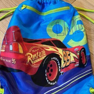 Pixar Disney Cars Lightning McQueen Beach Bag Cinch Sack New with Disney Tag